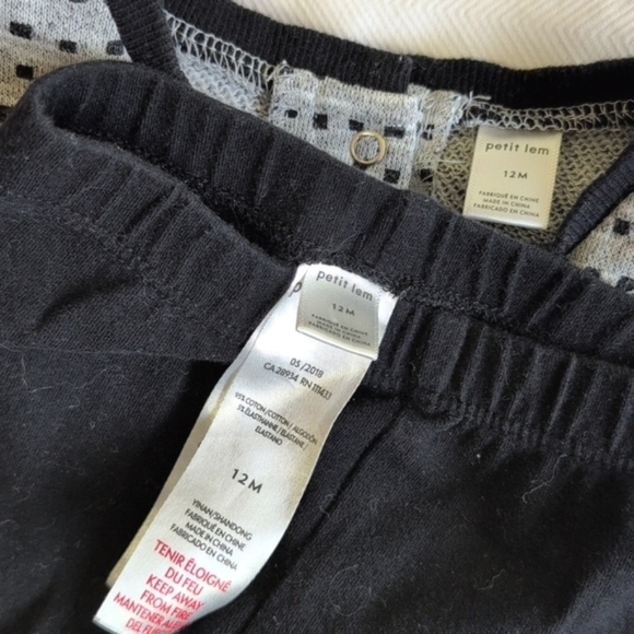 petit lem patterned tunic top & leggings matching outfit set 12 months baby girl - Picture 2 of 9